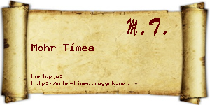 Mohr Tímea névjegykártya